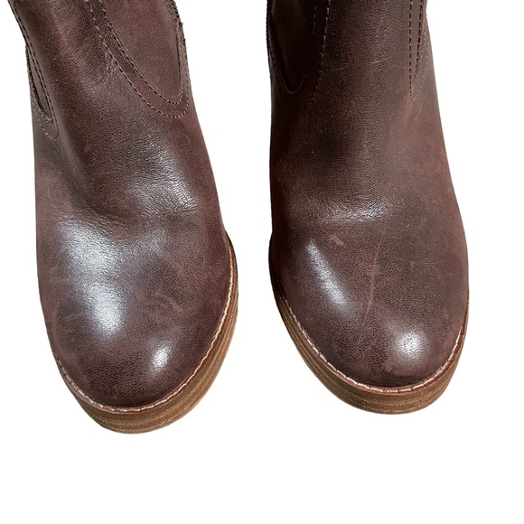 Lucky Brand | Shoes | Lucky Brand Queys Platform Heel Brown Booties 8 | Poshmark